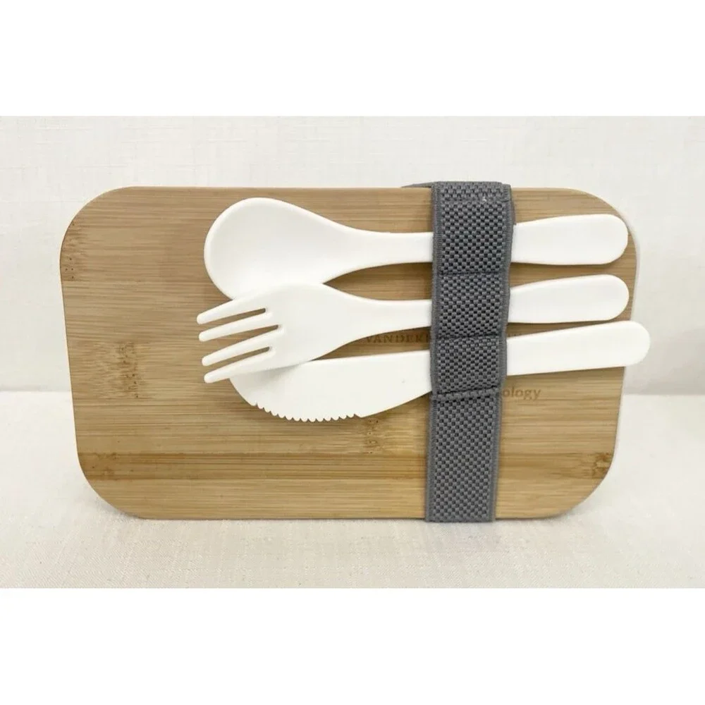 Vanderbilt University Radiation Oncology Lunch Box Container Silverware Wood Top